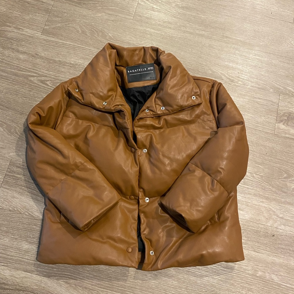 Leather Puffer Jacket